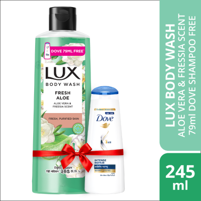 Picture of Lux Body Wash Freesia Scent & Aloe Vera 245ml (Dove 79ml Shampoo Free)
