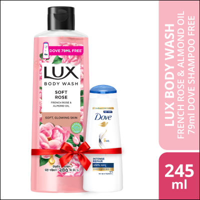 Picture of Lux Body Wash French Rose & Almond 245ml (Dove 79ml Shampoo Free)
