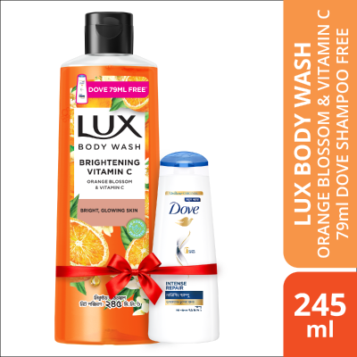 Picture of Lux Body Wash Orange Blossom & Vitamin C 245ml (Dove 79ml Shampoo Free)