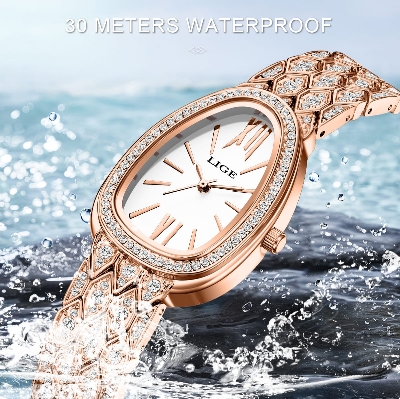 Picture of LIGE 89275 Rose Gold Luxury Women Watch Elegant & Waterproof