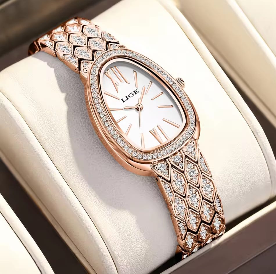 Picture of LIGE 89275 Rose Gold Luxury Women Watch Elegant & Waterproof