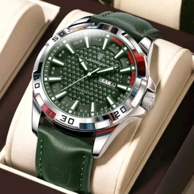 Picture of Poedagar 895 Quartz Leather Strap Man Date Week Calendar Fashion Luminous Hands Business Men's Wristwatch