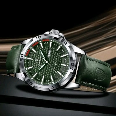 Picture of Poedagar 895 Quartz Leather Strap Man Date Week Calendar Fashion Luminous Hands Business Men's Wristwatch