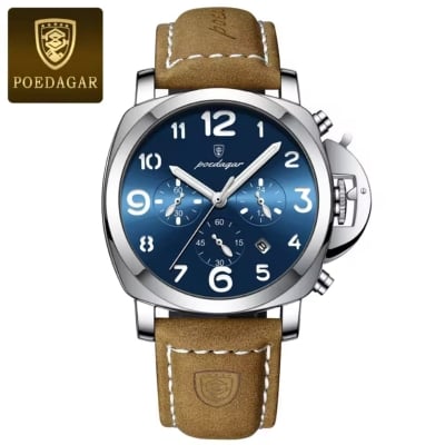 Picture of Men's watch Poedagar 859 Luxury Military Watch For Men Waterproof Luminous Date Chronograph Man Watch Sports Casual Leather Men's watch