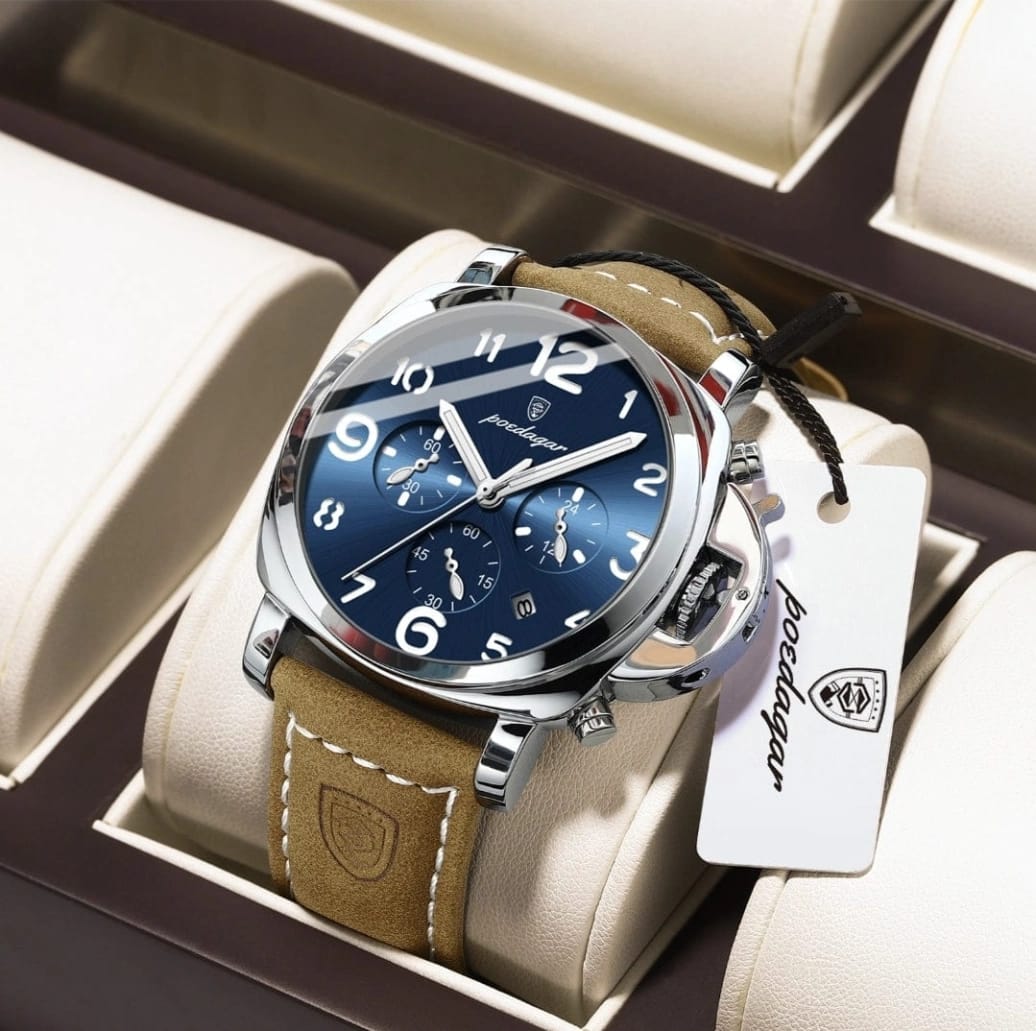 Picture of Men's watch Poedagar 859 Luxury Military Watch For Men Waterproof Luminous Date Chronograph Man Watch Sports Casual Leather Men's watch