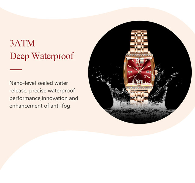 Picture of Poedagar 795 Luxury Ladies Premium Fashion Wrist Watch  –  Crystal Stones, Stainless Steel Strap, Date Display waterproof quartz movement