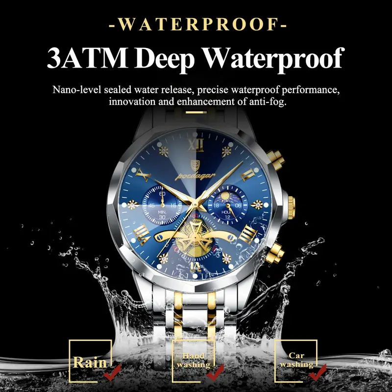 Picture of Poedagar 938 model new Men's watch special discount unique design Diamond cutting glass chronograph active waterproof wrist-watche FOR men