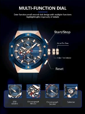 Picture of CURREN 8462 Men Watches special discount Top Brand Silicone Sport Luminous Watch Men Chronograph active Date Clock Waterproof Wristwatch Chronograph Clock