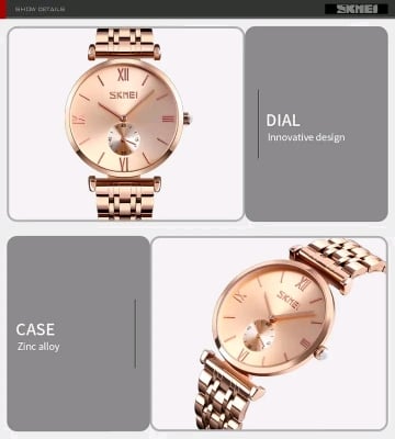 Picture of Skmei 9198 new Ladies watch Top brand Quartz movement waterproof stainless steel direct import luxury fashion exclusive design Romantic love for gift wrist-watche for Women