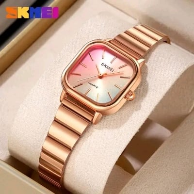 Picture of Skmei Top Brand Luxury Stainless Steel Strap Quartz Wristwatch For Ladies Watches Waterproof Clock reloj mujer