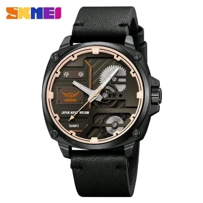 Picture of SKMEI 2289 new Men's watch special discount unique design high quality imported quartz movement waterproof leather belt wrist-watche for men