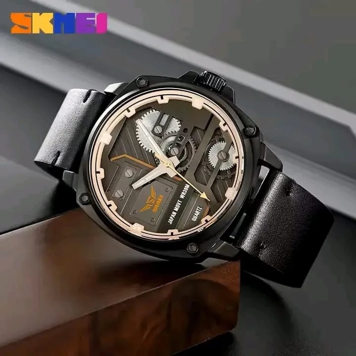 Picture of SKMEI 2289 new Men's watch special discount unique design high quality imported quartz movement waterproof leather belt wrist-watche for men