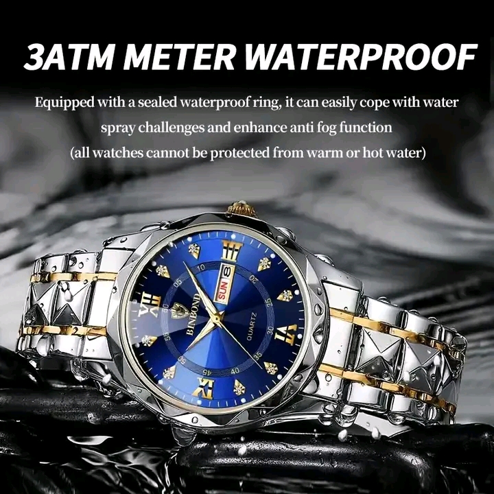 Picture of Binbond 2521 luxury fashion diamond cutting glass stainless steel imported quartz movement wrist-watch FOR men