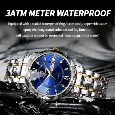 Picture of Binbond 2521 luxury fashion diamond cutting glass stainless steel imported quartz movement wrist-watch FOR men