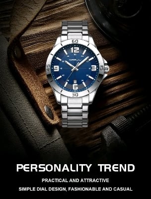 Picture of CRRJU 5003 new luxury fashion stainless steel imported waterproof quartz movement wrist-watche for men