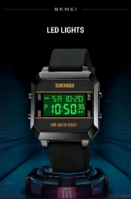 Picture of Skmei luxury fashion digital display imported Silicon belt waterproof wrist-watche for men
