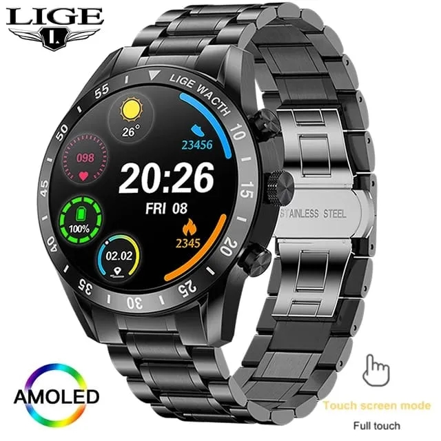 Picture of Lige BW0321 new full touch screen Bluetooth call, call recive, call dail,  health features smartwatche for men
