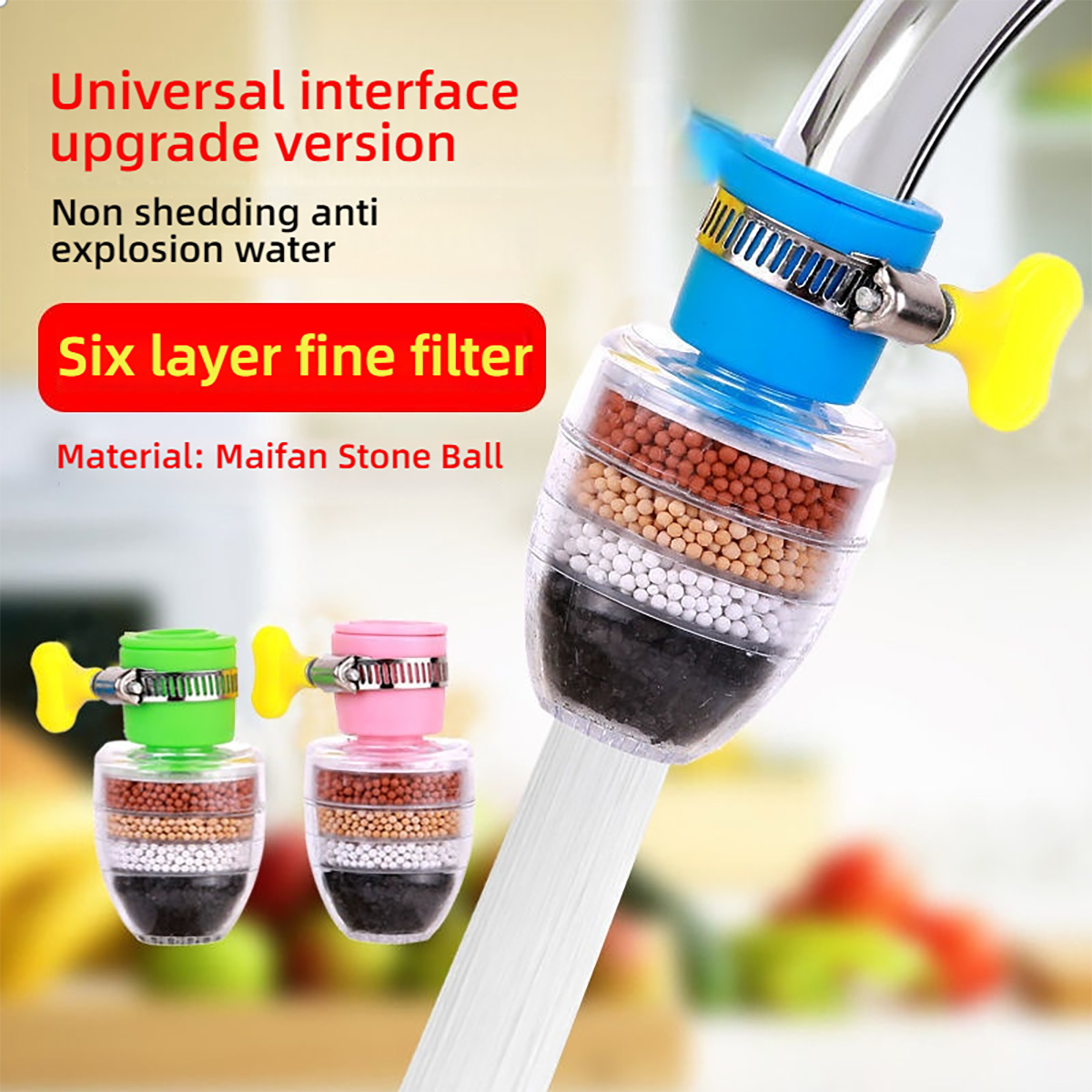 Picture of 6-Tier Activated Carbon Water Filter Tap for Kitchen - High-Quality Purification Accessory Multicolor