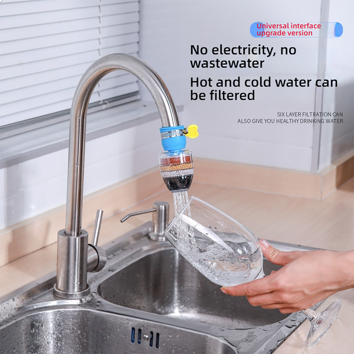 Picture of 6-Tier Activated Carbon Water Filter Tap for Kitchen - High-Quality Purification Accessory Multicolor