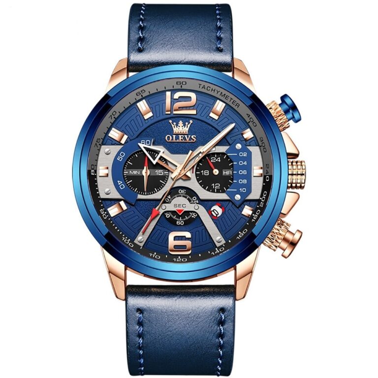 Picture of Olevs 9915 luxury fashion leather belt waterproof imported sports watche for men