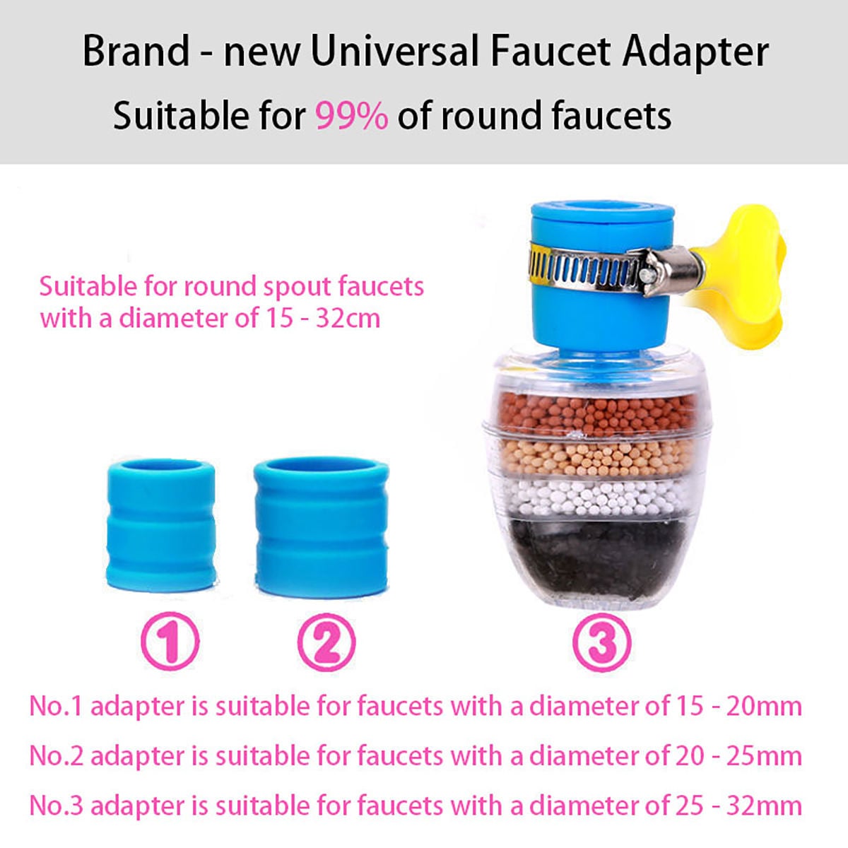 Picture of 6-Tier Activated Carbon Water Filter Tap for Kitchen - High-Quality Purification Accessory Multicolor