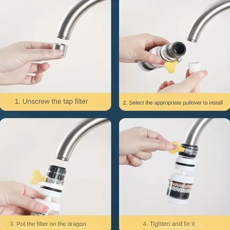 Picture of 6 Layers Faucet Water Purifier Nozzle Coconut Charcoal Medical Stone Kitchen Accessories Home Water Filter Multicolor