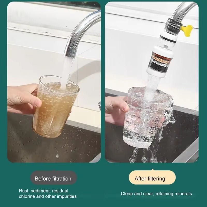 Picture of 6 Layers Faucet Water Purifier Nozzle Coconut Charcoal Medical Stone Kitchen Accessories Home Water Filter Multicolor