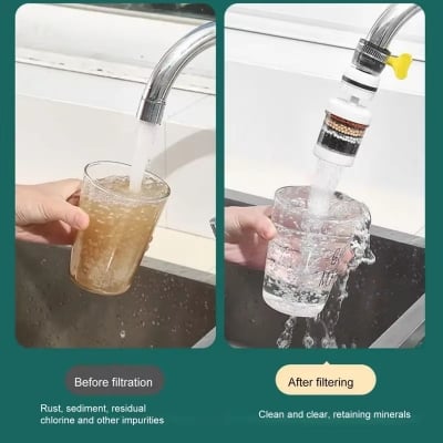 Picture of 6 Layers Faucet Water Purifier Nozzle Coconut Charcoal Medical Stone Kitchen Accessories Home Water Filter Multicolor