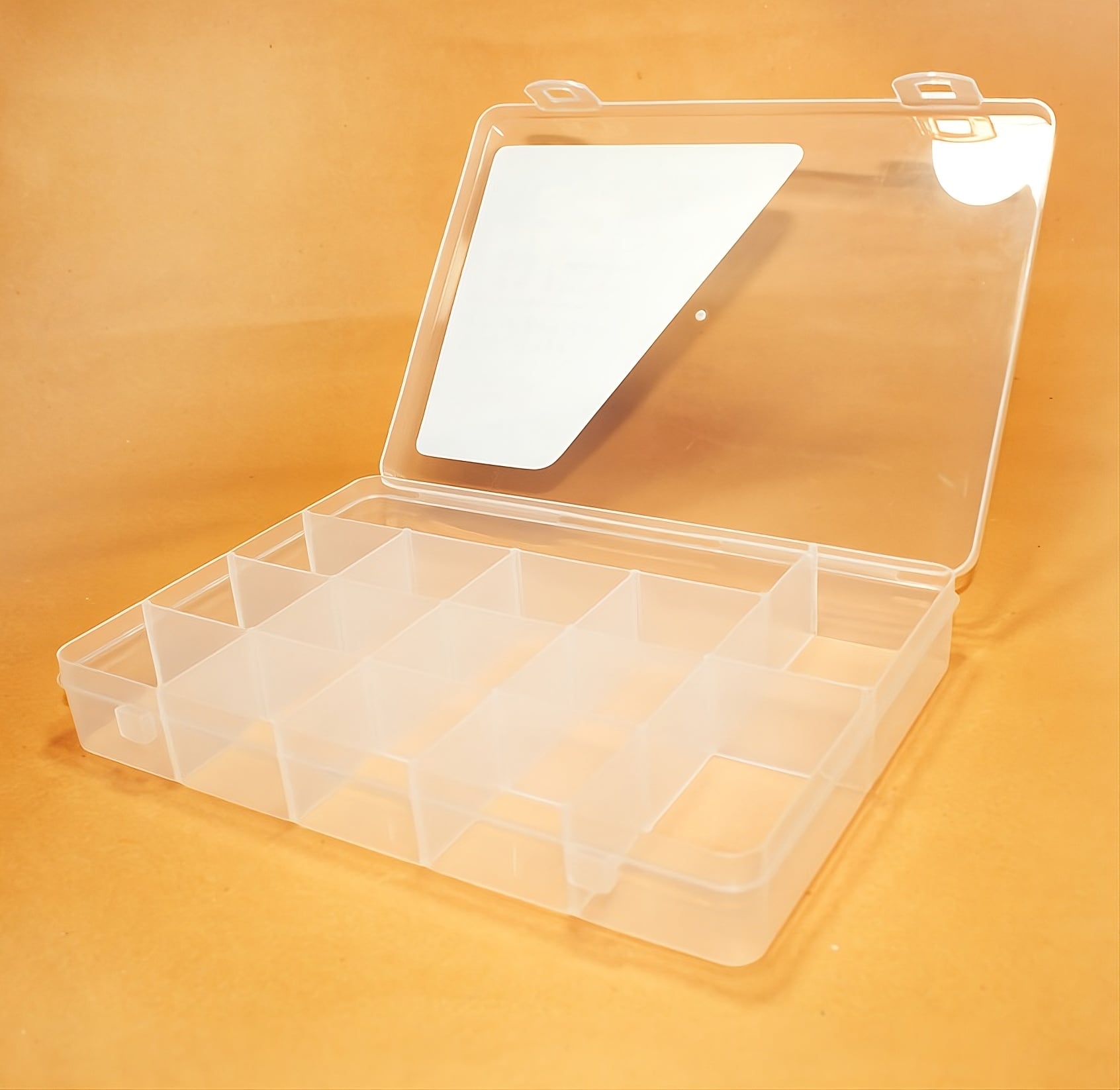 Picture of Plastic Jewelry Organizer Dividers Box for Accessories Storage White