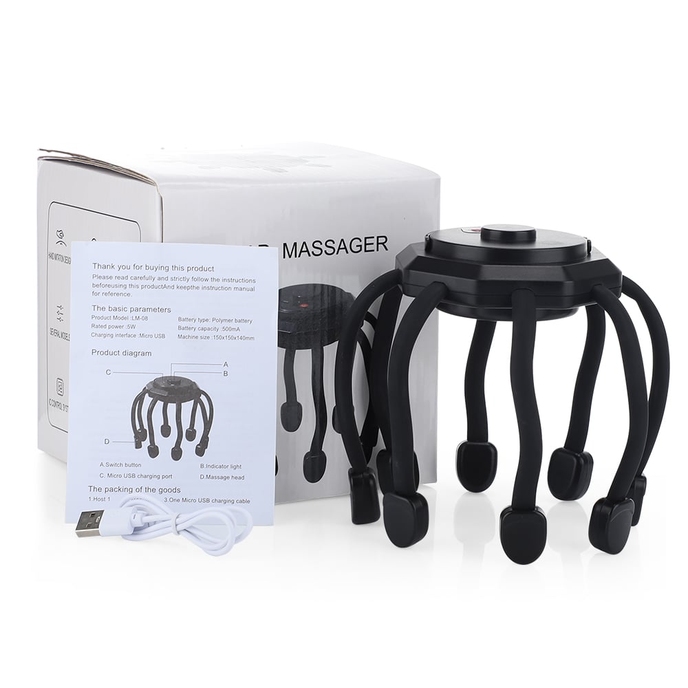 Picture of Octopus Electric Head Massager Black