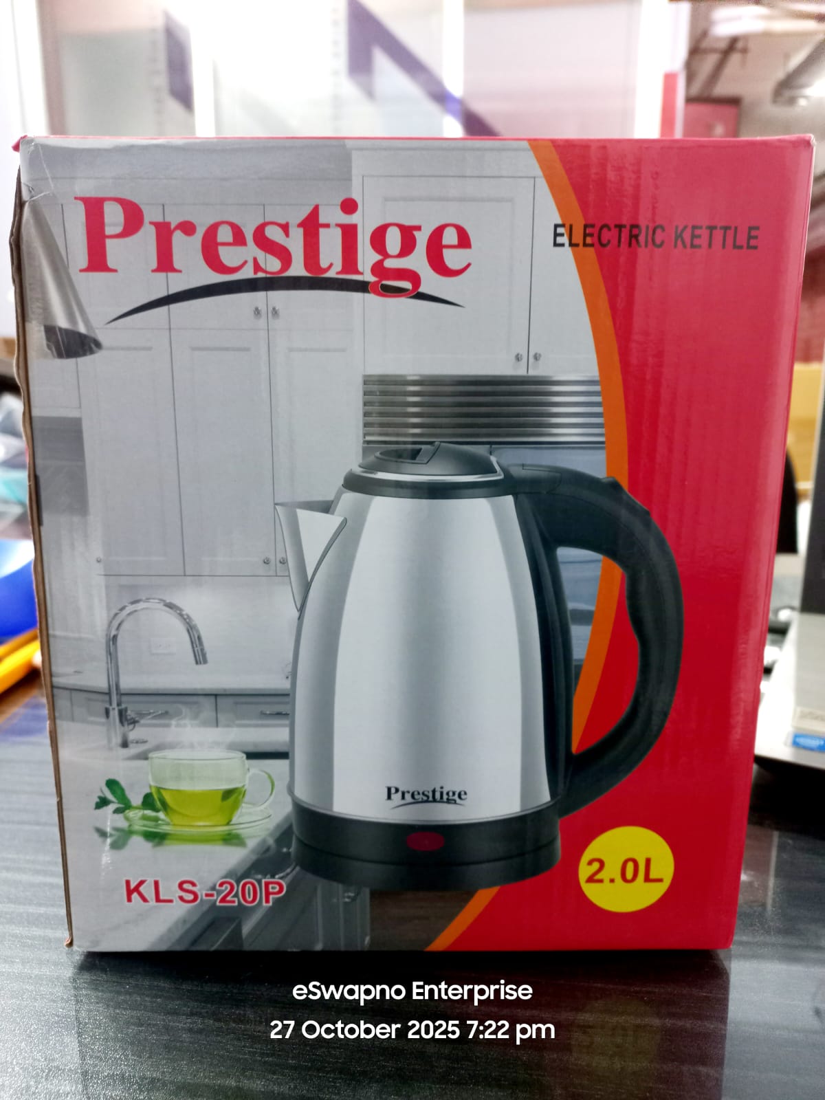 Picture of Prestige 2L Electric Kettle - Perfect for Tea, Coffee, and Hot Water Preparation Silver