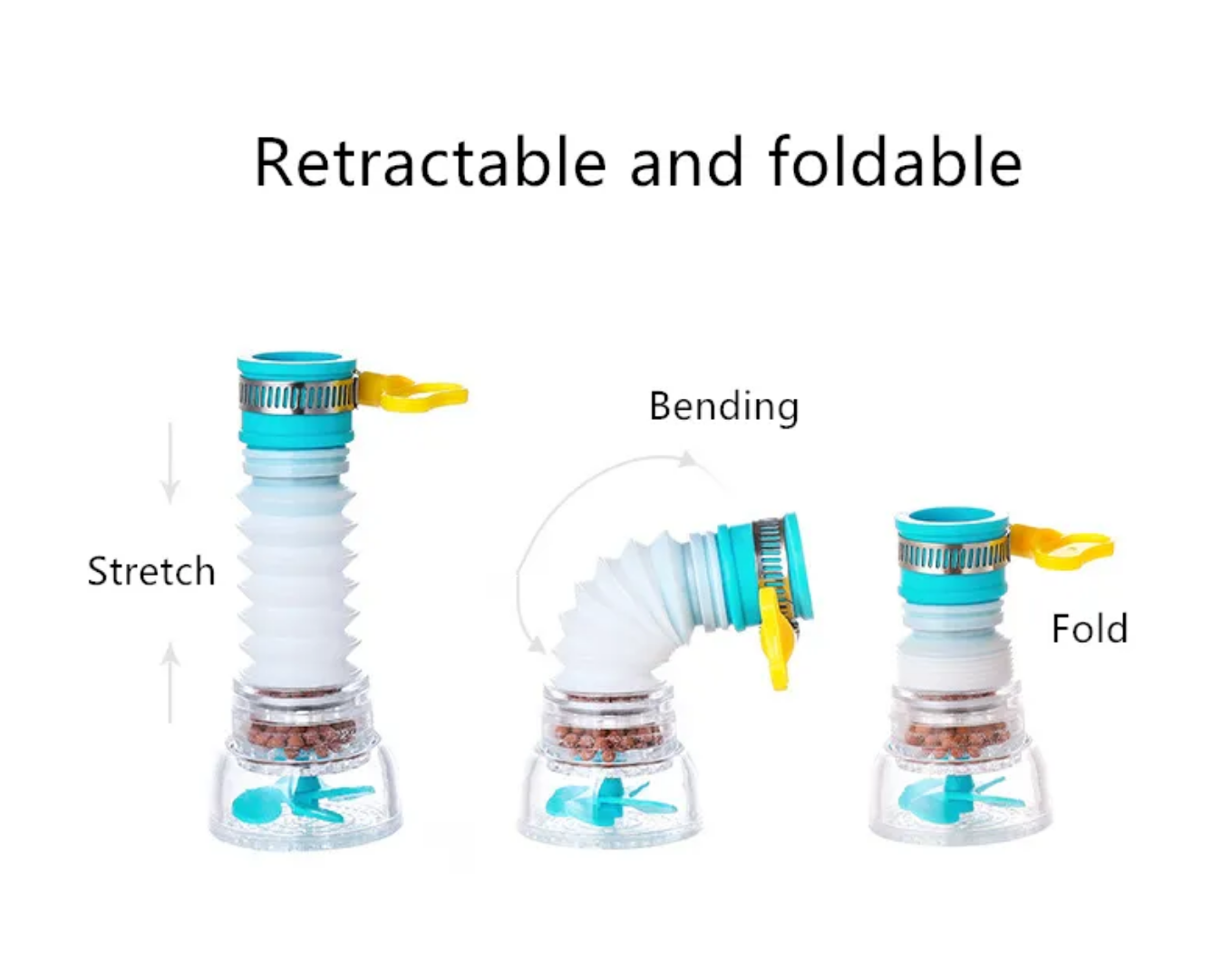 Picture of Water Tap Extension Filter 360 Degree Adjustable Water filter tape head with fan Kitchen Accessories Multicolor