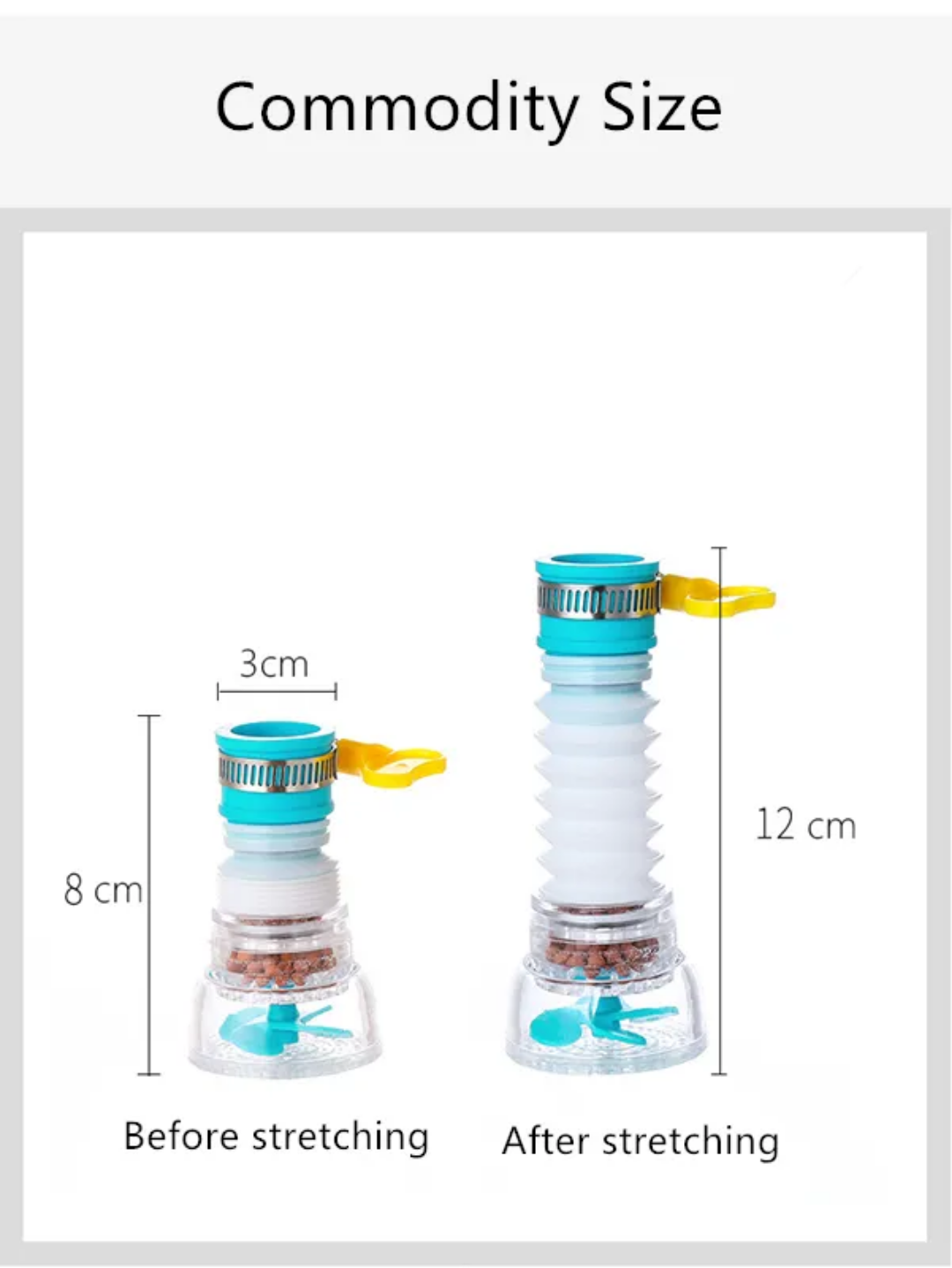 Picture of Water Tap Extension Filter 360 Degree Adjustable Water filter tape head with fan Kitchen Accessories Multicolor