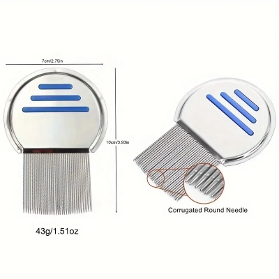 Picture of Hair Lice Comb Brushes Terminator Fine Dust Nit Free Removal Stainless Steel 