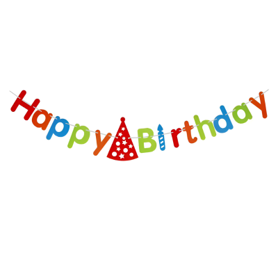 Multicolor Happy Birthday Banner | Rainbow Color Small Letter Birthday Banner for Party Decor (Pack of 1 Set)