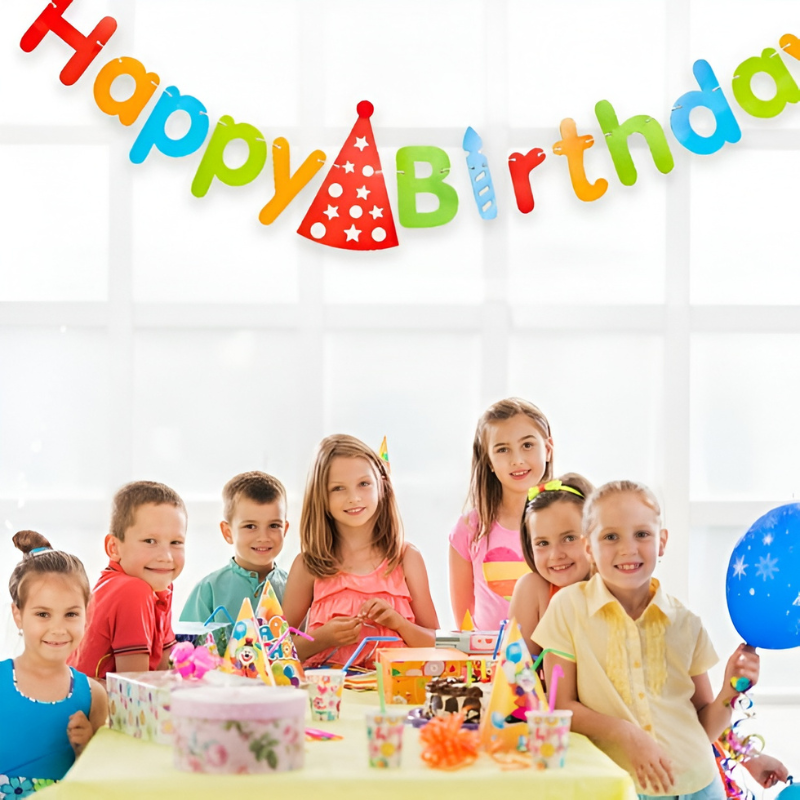 Multicolor Happy Birthday Banner | Rainbow Color Small Letter Birthday Banner for Party Decor (Pack of 1 Set)