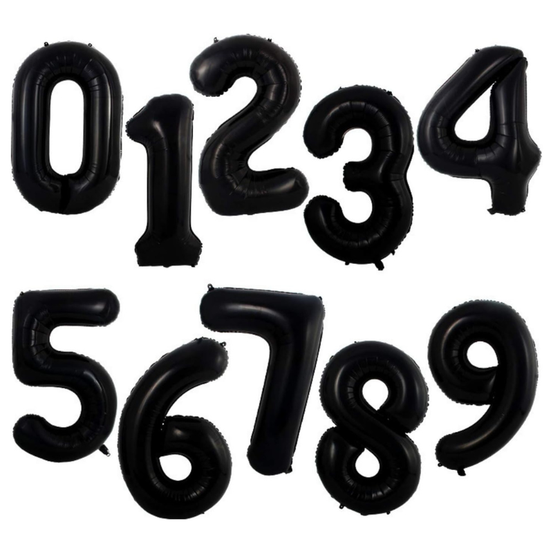 32” Inch Number Foil Balloon: Big Size Golden, Silver & Black Number Foil Balloon for Birthday, Anniversary & Party Decor Essential -(1 Pcs)
