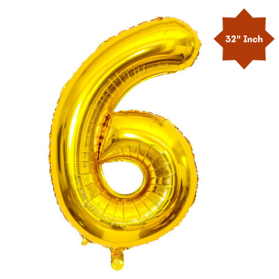 32” Inch Number Foil Balloon: Big Size Golden, Silver & Black Number Foil Balloon for Birthday, Anniversary & Party Decor Essential -(1 Pcs)