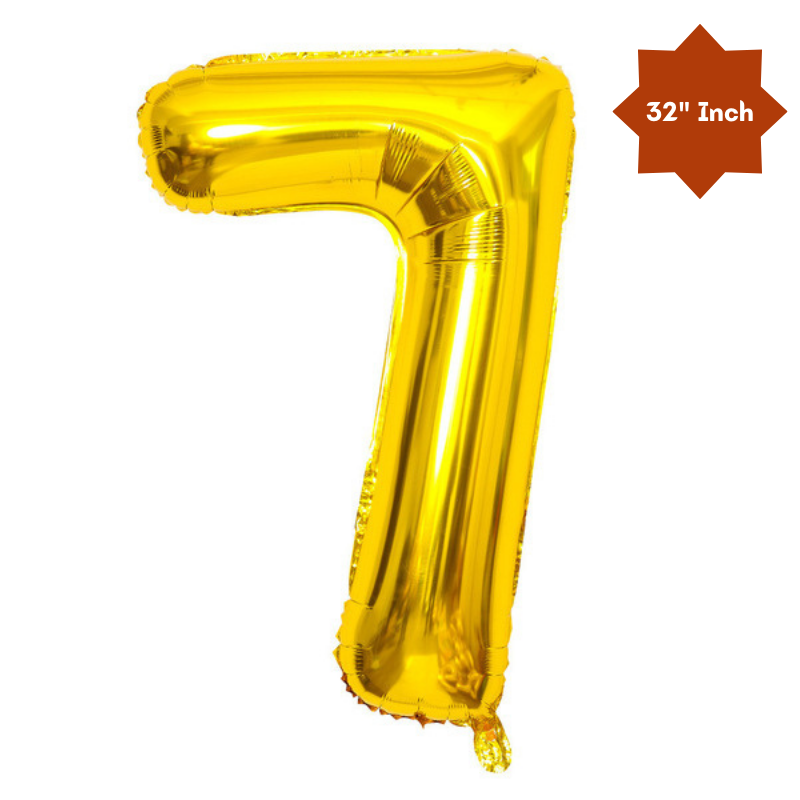 32” Inch Number Foil Balloon: Big Size Golden, Silver & Black Number Foil Balloon for Birthday, Anniversary & Party Decor Essential -(1 Pcs)