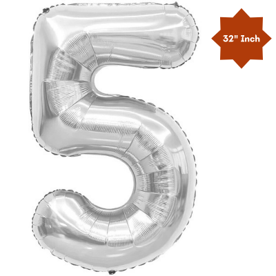 32” Inch Number Foil Balloon: Big Size Golden, Silver & Black Number Foil Balloon for Birthday, Anniversary & Party Decor Essential -(1 Pcs)