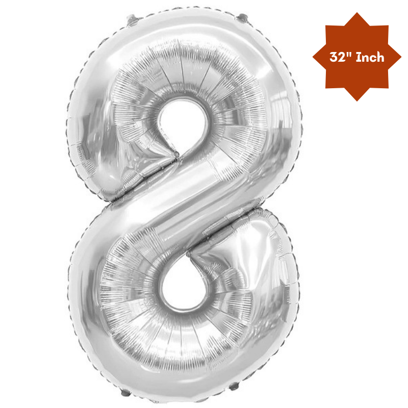 32” Inch Number Foil Balloon: Big Size Golden, Silver & Black Number Foil Balloon for Birthday, Anniversary & Party Decor Essential -(1 Pcs)