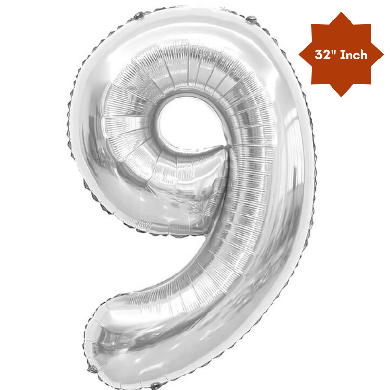 32” Inch Number Foil Balloon: Big Size Golden, Silver & Black Number Foil Balloon for Birthday, Anniversary & Party Decor Essential -(1 Pcs)