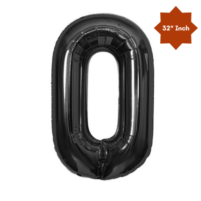 32” Inch Number Foil Balloon: Big Size Golden, Silver & Black Number Foil Balloon for Birthday, Anniversary & Party Decor Essential -(1 Pcs)