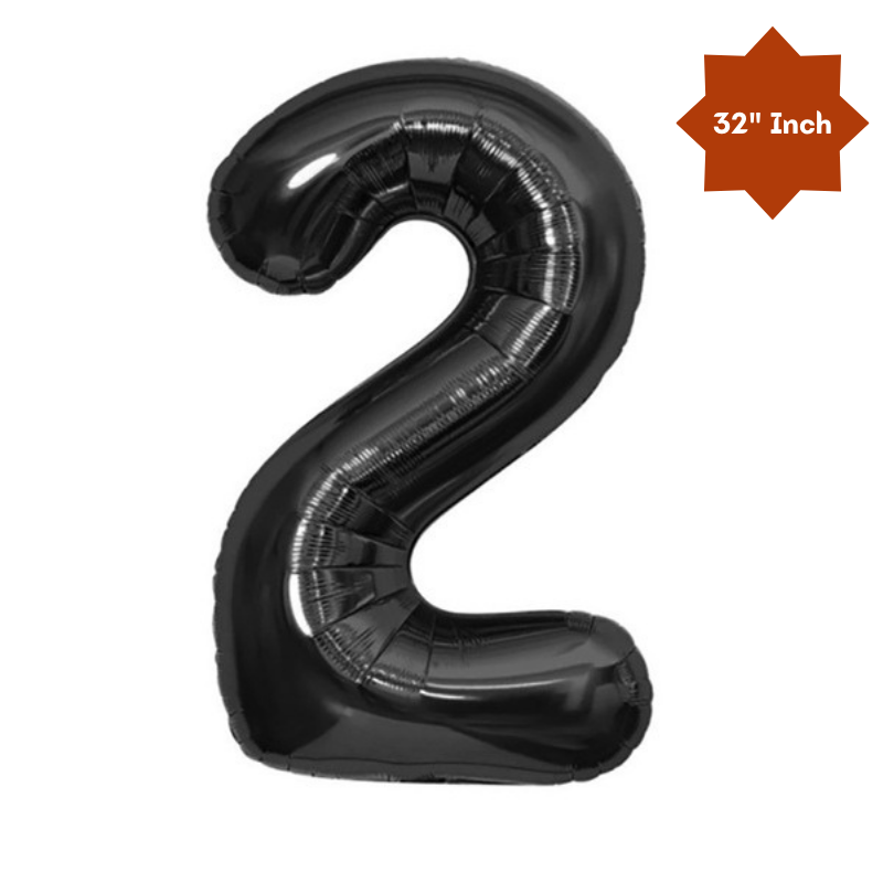 32” Inch Number Foil Balloon: Big Size Golden, Silver & Black Number Foil Balloon for Birthday, Anniversary & Party Decor Essential -(1 Pcs)