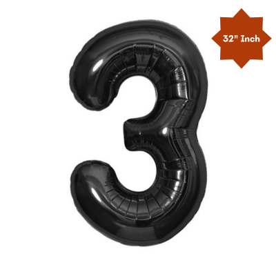 32” Inch Number Foil Balloon: Big Size Golden, Silver & Black Number Foil Balloon for Birthday, Anniversary & Party Decor Essential -(1 Pcs)