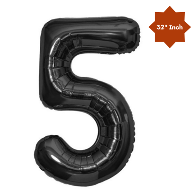 32” Inch Number Foil Balloon: Big Size Golden, Silver & Black Number Foil Balloon for Birthday, Anniversary & Party Decor Essential -(1 Pcs)