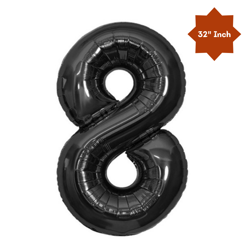 32” Inch Number Foil Balloon: Big Size Golden, Silver & Black Number Foil Balloon for Birthday, Anniversary & Party Decor Essential -(1 Pcs)