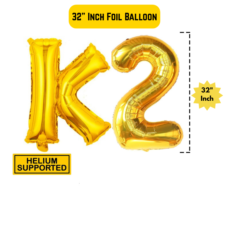 32” Inch Large Number & Letter Foil Balloon – Ideal Content Creation Prop for YouTube, Facebook, Instagram & TikTok Milestone Party Celebrations (1 Pcs)