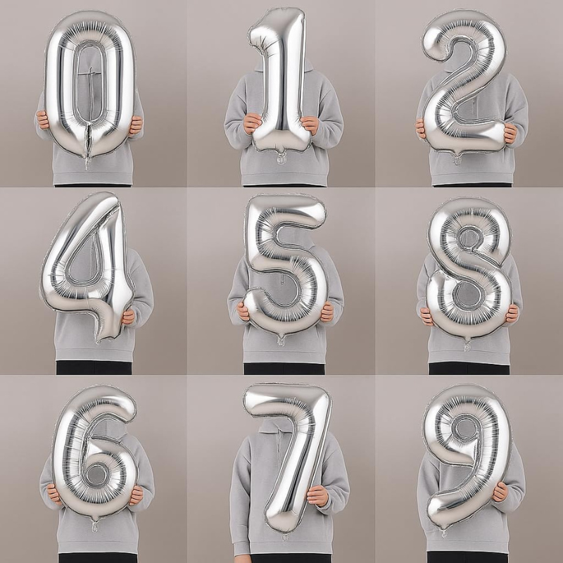 32” Inch Large Number & Letter Foil Balloon – Ideal Content Creation Prop for YouTube, Facebook, Instagram & TikTok Milestone Party Celebrations (1 Pcs)