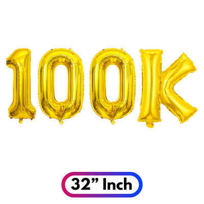 32” Inch Large Number & Letter Foil Balloon – Ideal Content Creation Prop for YouTube, Facebook, Instagram & TikTok Milestone Party Celebrations (1 Pcs)